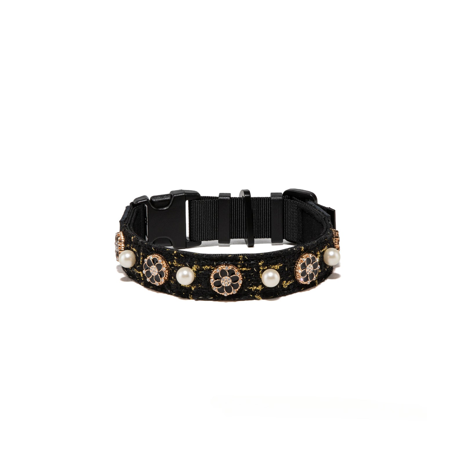 Camellia Pearl Pet Collar - Padded Designer Collar & Leash Set