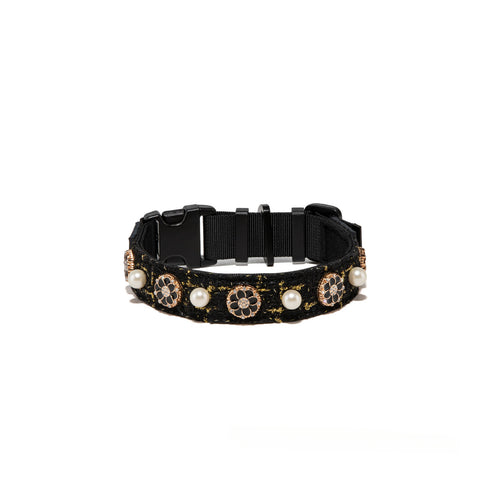 Camellia Pearl Pet Collar - Padded Designer Collar & Leash Set